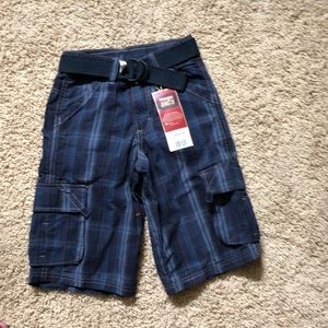 New navy plaid boy’s shorts